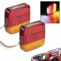 1 Pair 2pcs New 12V Universal Car Lights LED Car Trailer Truck Taillight Brake Stop Turn Signal Light AS+ABS Shock Resistant|Tru