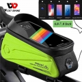 WEST BIKING Bicycle Bag Waterproof Sensitive Touch Screen Cycling Phone Bag MTB Road Bike Bag Front Frame for 6.0 7.0 Inch|Bicy