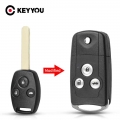 KEYYOU Remote Key Shell Fob Case Modified Filp Replacement For Honda Fit CRV Civic Insight Ridgeline HRV Jazz ACCORD 2003 2013|C