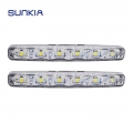 SUNKIA Super White 5050 6SMD 6W Universal Car Light Daytime Running Auto Lamp DRL Auxiliary Light In The Day|car light|light run