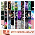 Digital Spray Emery Double Rocker Skateboard Sandpaper Skate Board Deck Sticker Sandpaper Scooter Griptape Longboard Abrasive|Sk