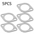 5Pcs Car Exhaust Flange Gasket 2.5 Inch Aluminum Exhaust Downstream Manifold Pipe Flange Gasket 2 Bolts Car Accessories|Exhaust