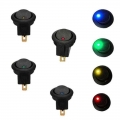 5pcs/set On/off 12v Round Rocker Dot Switch Waterproof Led Light Luminescence Toggle Switches Car Accessories