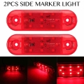 2pcs 12V 24V 9 LED Car Truck Side Marker Light Lamp Tail Light Signal Indicator Warning for Trailer Caravan Lorry Van Bus Red|Tr