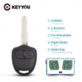 KEYYOU 2 Button Remote Car Key ID46 Chip 433MHz For Mitsubishi L200 Shogun Pajero Triton Key Fob Control Auto Key Right Balde|Ca