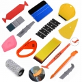 FOSHIO Carbon Fiber Magnet Stick Squeegee Vinyl Wrap Car Tools Set Auto Window Tint Tool Film Install Sticker Wrapping Scraper|S