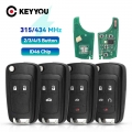 Keyyou Remote Key Car Alarm For Chevrolet Cruze Malibu Aveo Spark Sail 2/3/4/5 Buttons 433mhz Fob Id46 Chip With Hu100 Blade - C