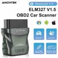 Anchtek Elm327 V1.5 Obd2 Auto Scanner Wireless Bluetooth 4.0 Obd Reader Adapter Obd Ii Car Diagnostic Tool For Ios Android Pc -