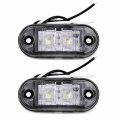 Car Trailer Caravan 12V 2pcs White Side Marker Lights Tail Set Waterproof 0.5W Plastic LED Lamp|Truck Light System| - Officema