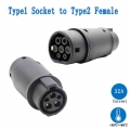 Electric Vehicle Charging Adapter 16A 32A Sae j1772 connector EVSE car charger Type 1 to Type2 EV adapter|Battery Cables & C