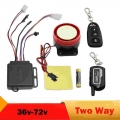 36v 48v 60v 72v Electric Bike Motorcycle Alarm Security System Two 2 Way Vibration Alarm Theft Protection Remote Start - Brake R