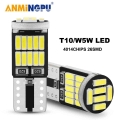 ANMINGPU W5W Led T10 Led Bulbs 26SMD 4014 Chips 194 501 Canbus White Signal Lamp Car Interior Dome Reading Clearance Lights 12V|