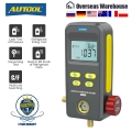 Autool Lm110 Digital Manifold Meter Air Conditioner Refrigerant Leak Tester Pressure Gauge Kit Hvac Vacuum Temperature Tester -
